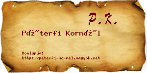 Péterfi Kornél névjegykártya