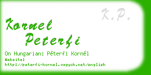 kornel peterfi business card